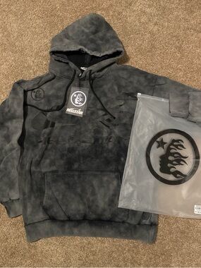 Hellstar Grey Pullover Hoodie with Black accents